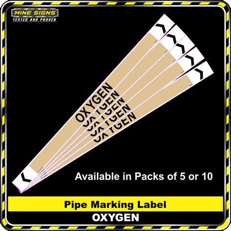 pipe marking label oxygen  signs
