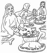 Banquet Parables Souper Parable Colouring Parabole Esther Paraboles Colorear Tenants Abraham Prodigal Repas Biblekids sketch template