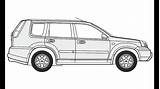 Nissan Trail Draw sketch template