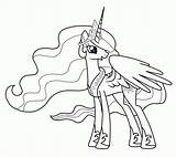 Coloring Celestia Princess Pages Popular Pony Little sketch template