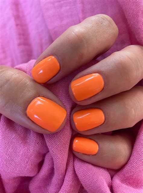 orange nails   orange nails dipped nails nails