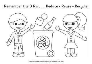 recycle coloring pages  preschoolers earth day coloring pages