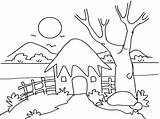 Coloring Hut Pages Drawing Kids Mud Africa Nature Kid Getdrawings sketch template