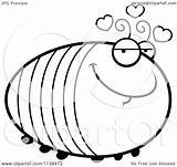 Amorous Chubby Grub Outlined Clipart Cartoon Cory Thoman Coloring Vector sketch template