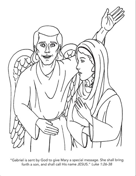 angel visits mary page coloring pages