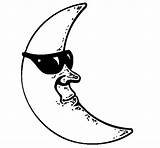 Moon Sunglasses Coloring Coloringcrew Gif sketch template