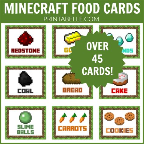 minecraft food label printables printable world holiday