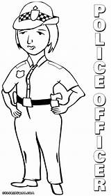 Police Officer Coloring Pages Woman Profession sketch template
