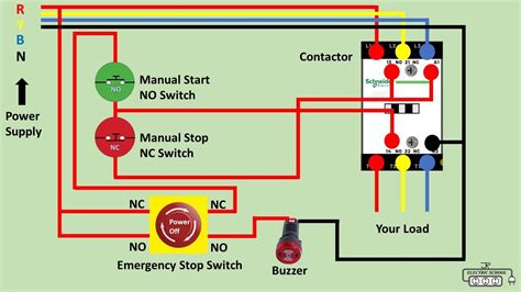 emergency stop button switch wiring diagram youtube