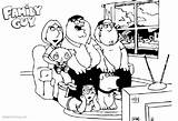 Tv Coloring Pages Family Watching Guy Printable Drawing Kids Contour Worksheet Color Lines Getdrawings Getcolorings Adults Poison Ivy Template Bettercoloring sketch template