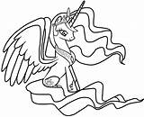 Coloring Celestia Princess Pages Pony Little Print sketch template