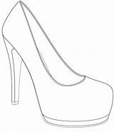 Shoes Heel Shoe Drawing Outline High Template Ladies Getdrawings sketch template