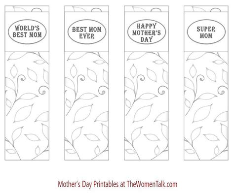 mothers day bookmarks coloring sheets  printables coloring