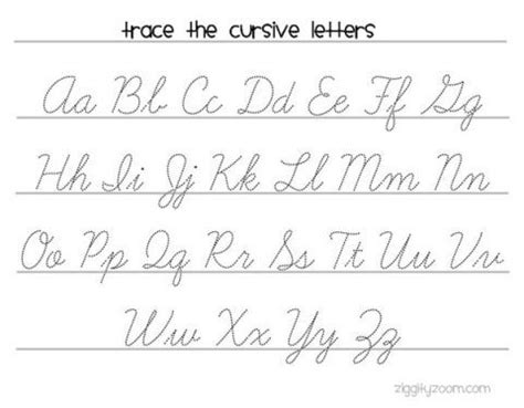 cursive letters  lined   ready