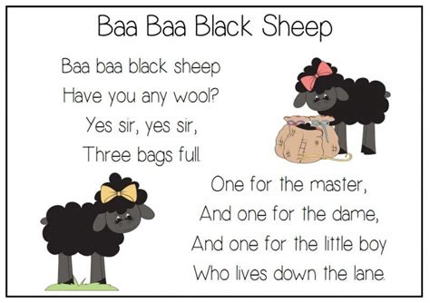 baa baa black sheep english poems  kids black sheep