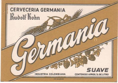 etiquetas de cervezas  maltas colombianas germania