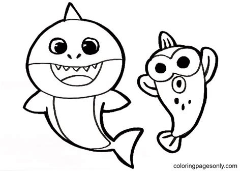 baby shark  baby fish coloring page  printable coloring pages