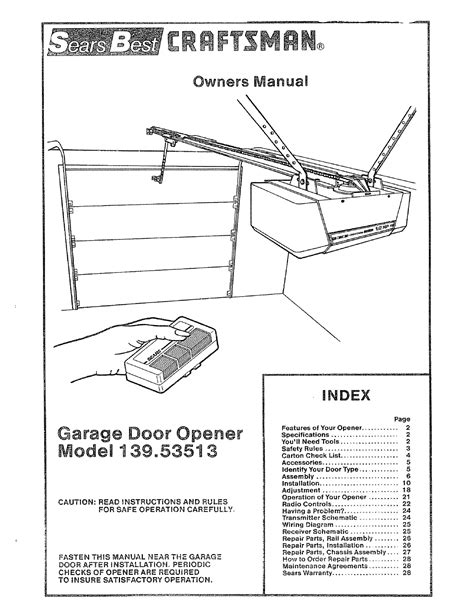 craftsman  user manual sears electronic garage door opener manuals  guides