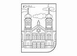 Synagogue Colouring sketch template