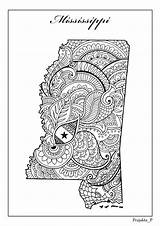 Mississippi Zentangle States sketch template