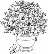 Coloring Flowers Pages Flower Colouring Printable Color Kids Sheets Drawings Drawing Clip Clipart Floral Bing Adult Vase Adults Book Realistic sketch template