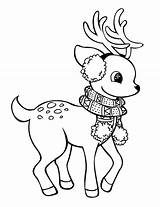 Reindeer Coloring Drawing Pages Cute Christmas Lineart Deer Line Deviantart Color Cliparts Winter Baby Colour Draw Kids Printable Paintings Xmas sketch template