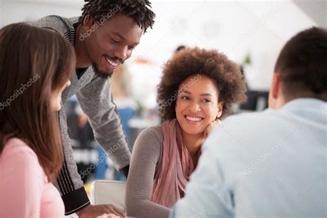 multiethnic group  college students studying  stock photo