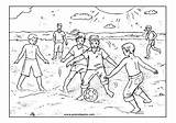 Colouring Futebol Soccer Beach sketch template