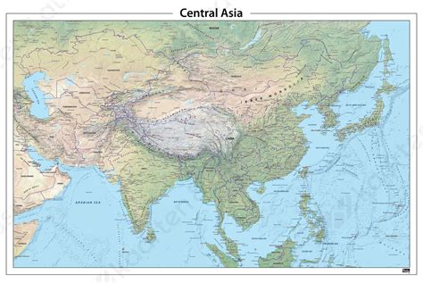 centraal azie natuurkundige kaart  kaarten en atlassennl