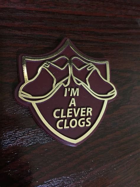im  clever clogs plastic badgepin etsy