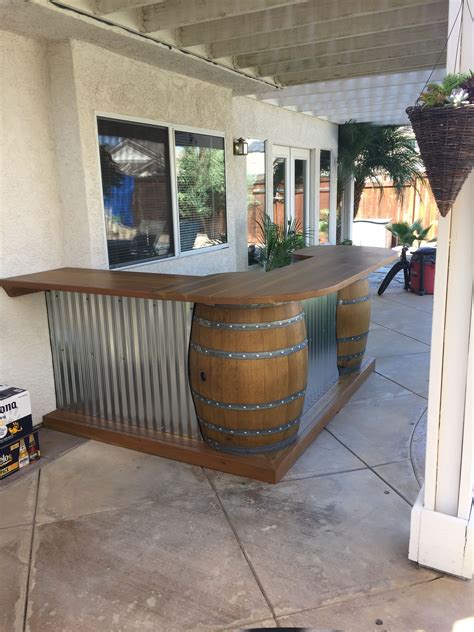 wine barrel bar bars  home bar furniture backyard bar