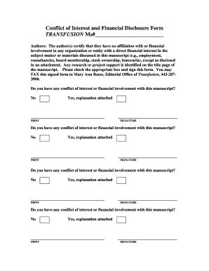 conflict  interest form template fill   sign printable
