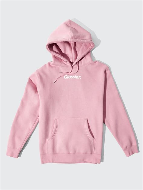 glossier original pink hoodie