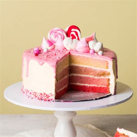 vanilla thriller pink drip cake
