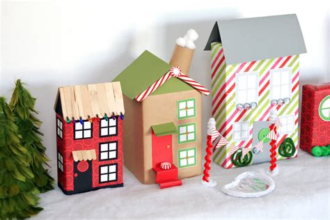 christmas village  recycled boxes paging supermom