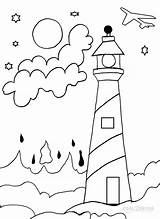Coloring Lighthouse Pages Printable Getdrawings Drawing Getcolorings Coloringtop sketch template
