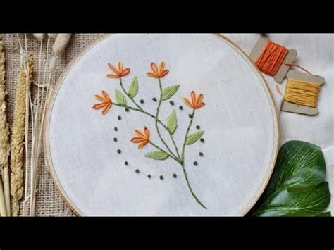 tutorial teknik menyulam bunga sederhana hand embroidery youtube