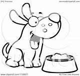 Dog Bowl Happy Cartoon Clipart Food Outlined Coloring Cory Thoman Vector 2021 sketch template