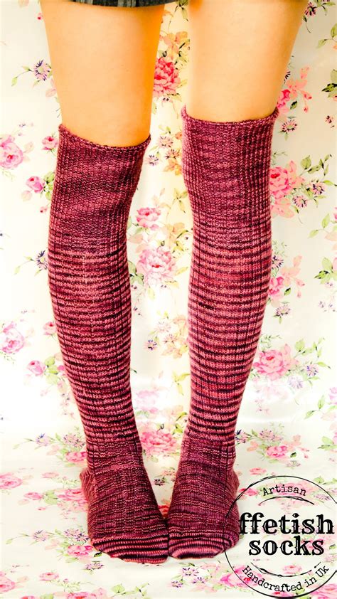 fair isle antique plum knee socks in cosy ribbed winter wool stockings