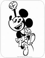 Mickey Coloring Tv Mouse Disneyclips Series Pages Cheering sketch template