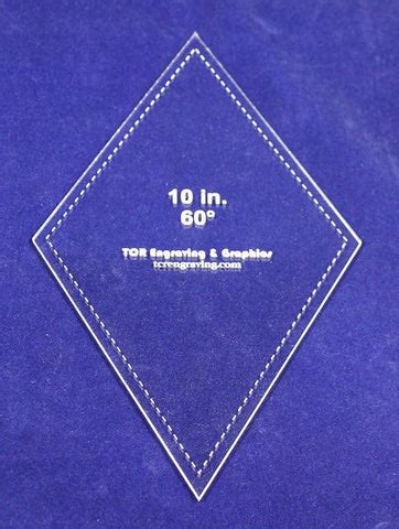 diamond template  clear   degree quilting templates