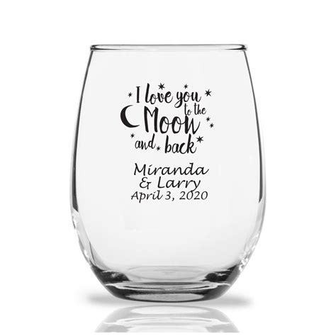 Personalized Stemless Wine Glasses Wedding Favors Love You
