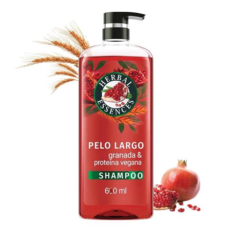 shampoo herbal essences pelo largo granada proteina vegana  ml