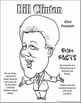 Coloring Bill Clinton Pages Facts President sketch template