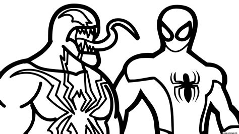 coloriage venom contre spiderman jecoloriecom