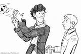 Sherlock Coloring Pages Book Holmes Met Flat John His If First sketch template