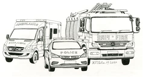 emergency services colouring page broody designs