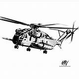 Stallion 53e Sikorsky sketch template