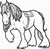 Horse Coloring Pages Clydesdale Color Drawing Draw Horses Colouring Print Angus Kids Draft Step Printable Cheval Coloriage Imprimer Brave Designlooter sketch template