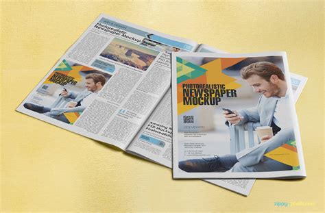 photorealistic newspapers advertising mockups zippypixels